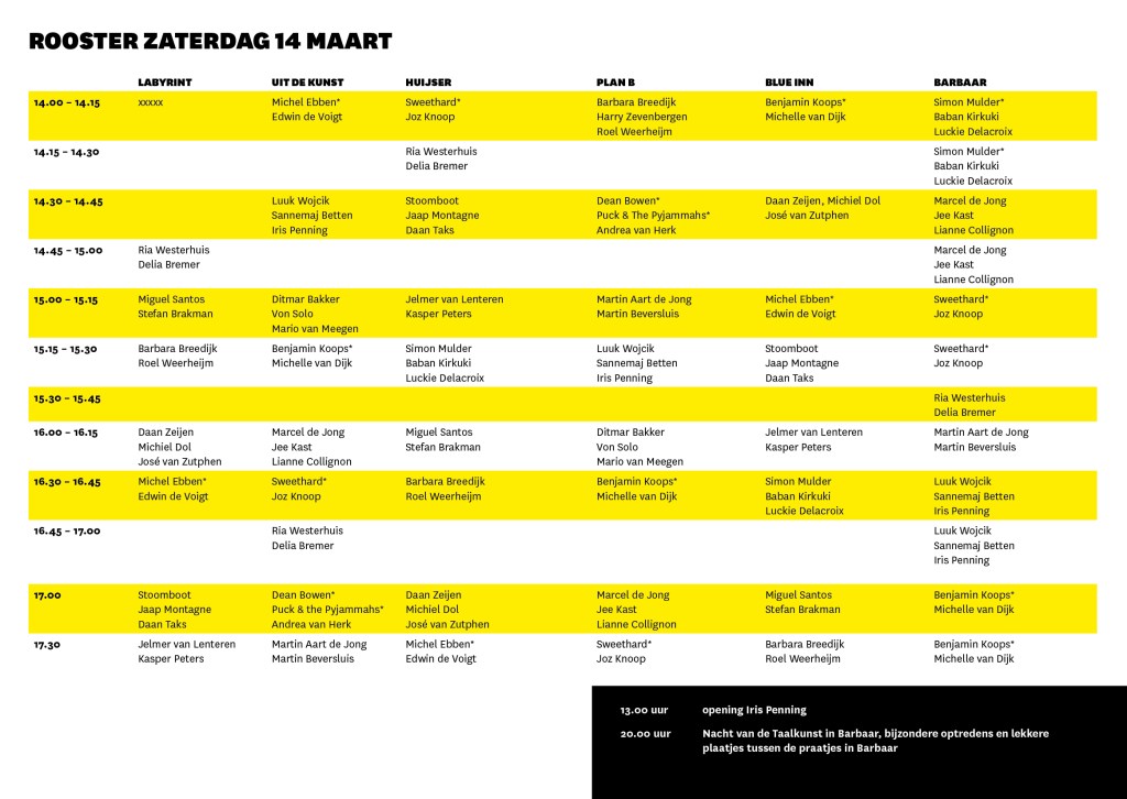 2014 Dichter bij de Bar